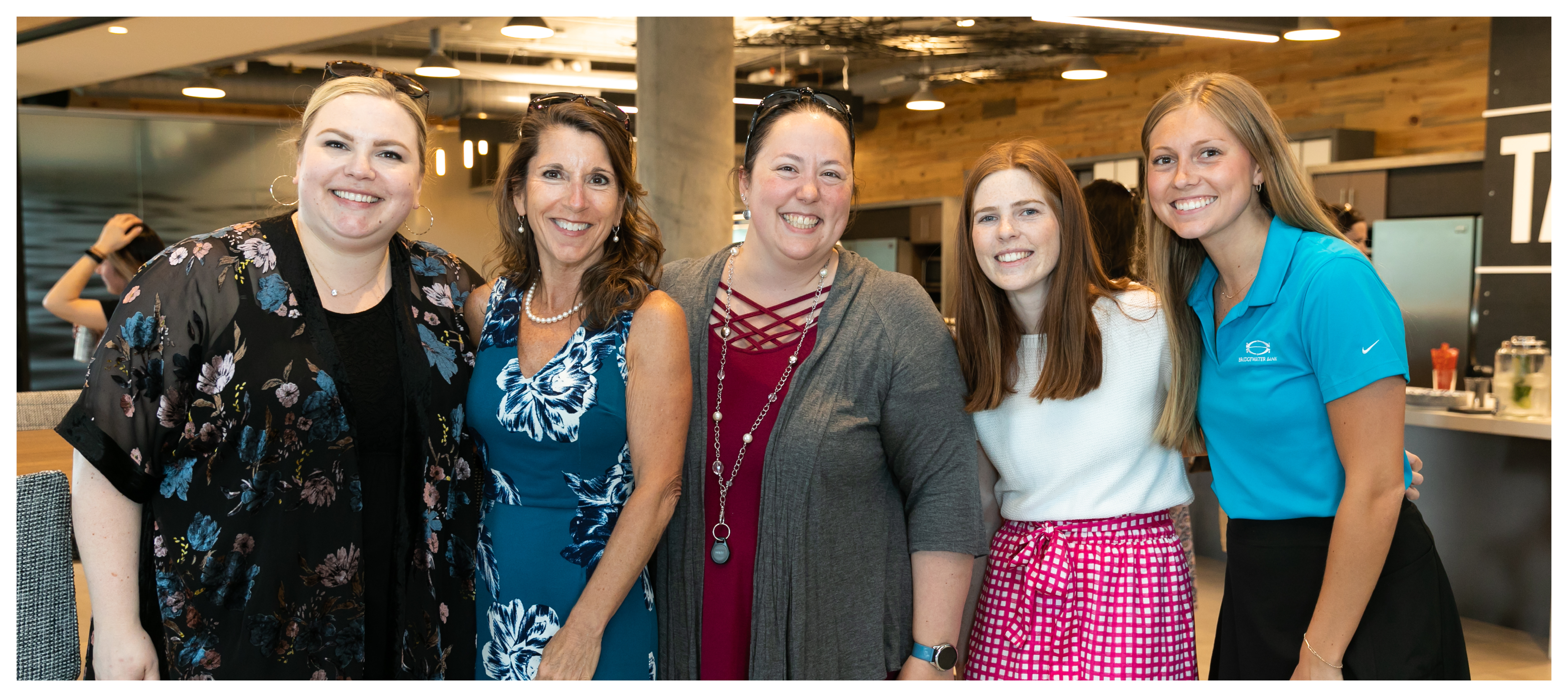 Group photo of Pacific BOA women at an internal happy hour.